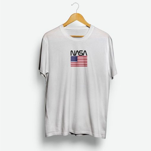 NASA Logo T Shirt with American Flag