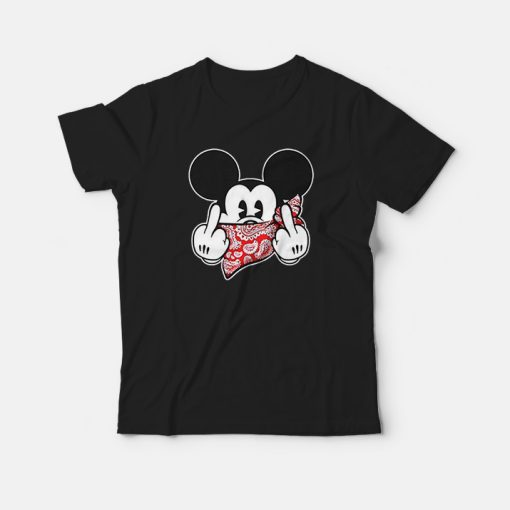 Mickey Mouse Thug Life Gangster Middle Finger T -Shirt