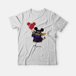 Baby Yoda Mickey Mouse Balloons LSU Tigers T-Shirt