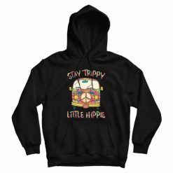 Stay Trippy Little Hippie Vintage Peace Sign Hoodie