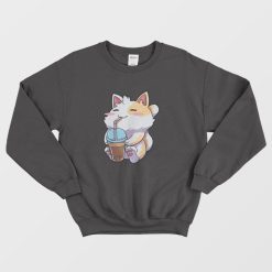 Cat Bubble Tea Neko Kitty Kawaii Neko Sweatshirt